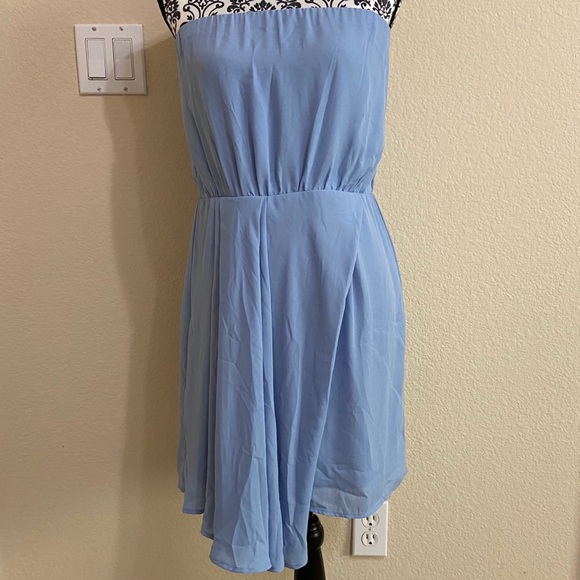krisa Dresses & Skirts - Periwinkle Strapless Asymmetrical Dress